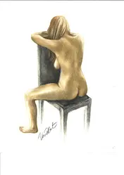 Nude Arched over Chair